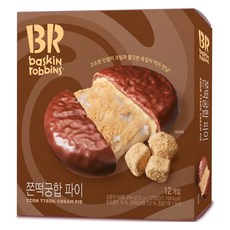 baskiN robbiNs 黃豆粉奶油黑芝麻年糕巧克力派 12包入, 264g, 1盒