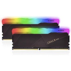 KLEVV CRAS X RGB DDR4 16GB 2x8GB 3200MHz CL16 1.35V 게이밍 데스크탑 램 메모리 SK하이닉스 칩 XMP 2.0 준비 완료 KD48GU88, 32GB Kit (16GB x2), 3600 MHz, Black
