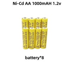 100 충전식 알카라인 배터리 NI-MH 1.5 V 배터리 시계 마우스 컴퓨터 장난감 1.2V AA1000 mAh, 06 8pcs, 한개옵션1