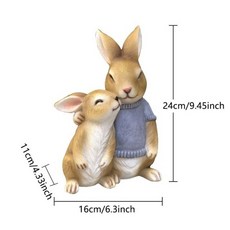야외 정원 장식 토끼 동상 수지 토끼 선물 인형 마이크로 풍경 애니메이션 피규어 시뮬레이션 동물 홈, A
