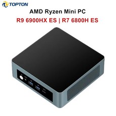 Topton AMD 게이밍 미니 PC 게이머 라이젠 9 6900HX ES 8 코어 2xDDR5 2xLAN 2.5G NVMe USB4 윈도우 11 프로 데스크탑 컴퓨터 와이파이 원격, [01] No Ram No Storage, [02] Ryzen 7 6800H ES, [01] 미국, 1개