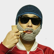 (무료배송)수염모자 [더바드맨]핸드메이드니트 가을겨울창의 턱수염마스크 남여비니