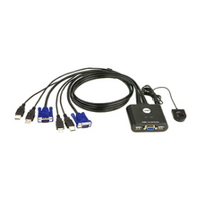 ATEN - CS22U 2-Port USB Cable KVM Switch KVM스위치/2:1/USB/케이블일체형