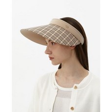 닥스 여성 DSUNCAP 베이지 체크배색 썬캡353486