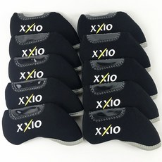 XXIO 프리미엄 아이언커버 PU가죽 골프채 골프커버 레트로 숫자 10종세트, 블랙