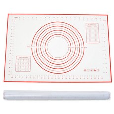 밀대 반죽 스텐 밀가루 베이킹 칼국수 롤러 롤링핀 제빵 홈베이킹 피자, 7. 빨간 매트, 1개