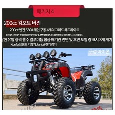 ATV 해변 산악 비치 바이크 4륜 사륜 오토바이 오프로드 드라이브, 빅불패키지포200cc컴포트