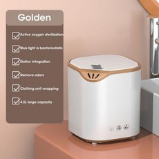 미니세탁기 회전식 건조기가 있는 휴대용 자동 속옷 양말 원심분리기 포함 45L 110V 220V, 3) Gold UK