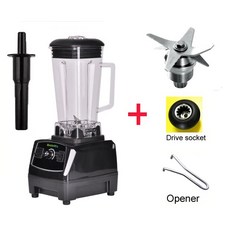 진공블랜더2200W BPA 프리 2L 튼튼한 상업용 전문 스무디 블렌더 믹서 쥬서 푸드 프로세서 3HP 110V-240V, 02 Black bladedrivetool_03 UK