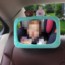 JINGHENG 룸미러 자동차 안전시트 차안 반사경, T06-블랙 거울+그린 슬리브+블루스몰 당나귀