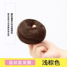 당고머리 가발 올림머리 쪽머리 승무원 한복 내추럴 똥머리 가채 인모 부분가발, 한개옵션1, 혼합 실크 스트레이트 헤어 써클 [라이트 브라