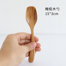올리브 나무 손잡이 칼 포크 숟가락 식기 세트 어린이 포크 아이스크림 숟가락 버터 칼 실목 숟가락 디저트 숟가락 포크, 올리브 나무 국자, 1개