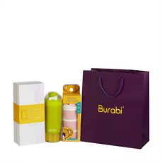 브라비 휴대용 분유케이스 선물세트, 350ml, 핑크