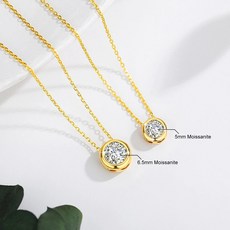 18k 골드 목걸이 모이사나이트 펜던트 순수 AU750 다이아몬드 파인 주얼리 결혼 기념일 선물 신제품