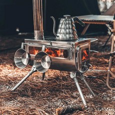 접이식화목난로 펜션 차박 펠렛연소기 불멍 미니 캠핑, 장작 난로