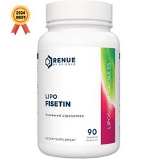 RENUE 리포솜 피세틴 세놀리틱 150mg 흡수력 게이너 위한 포뮬러 90캡슐, 90정