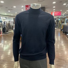 트레몰로 (주)세정 어반 남성 *22년 F/W 겨울 네이비 울 캐시미어 혼방 베이직 반폴라 니트 티셔츠 TRBBHYZ9111 -7881 + 양말증정