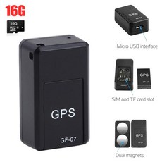 마그네틱 GPS 추적기 장치 미니 로케이터 자동차 오토바이 원격 제어 모니터 메모리 카드 포함 GF07, 3) Locator and 16G
