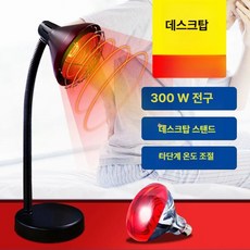 원적외선 온열 치료기 전구 돔 필립스램프 바퀴 류머티즘 병원 통증완화, 100-300W, 300W 데스크탑+온도조절 스위치