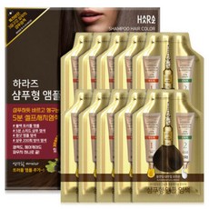 하라즈 홈쇼핑 간편 샴푸형 앰플 새치염색제 10개입 (4컬러) 택1, 색상:{AA2} 와인브라운 10입, 단품