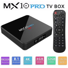디지털 디스플레이 셋톱 박스와 mx10 프로 tv 박스 안드로이드 8.1 4 기가 바이트 ram 32 기가 바이트 rom 2.4g 5g 와이파이 미디어 플레이어 bt4.1 지원 4 k h.265, 단일, 미국 플러그