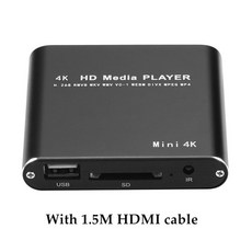 미디어플레이어 동영상플레이어 mp4플레이어 휴대용 미니 풀 HD 4K 미디어 플레이어 지원 USB 드라이브 SD, 01 With HD cable_01 4GB