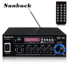 노래방앰프 SUNBUCK AV 파워 20 채널 오디오 홈 시어터 DC 12V 110V 220V EQ FM SD USB 2 마이크 50 블루투스 지원, 러시아|Black|US Plug, 3) Black 660BT - US Plug