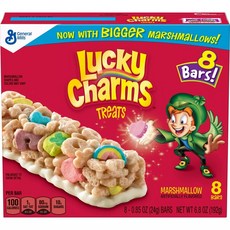 [미국직배송]제네럴밀스 럭키 참스 트리츠 마시멜로 스낵바 8개입x24g Lucky Charms Marshmallow Bars, 1개, 192g