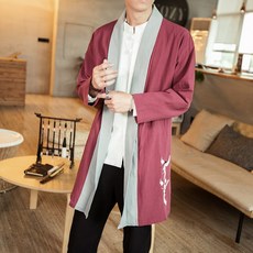 런샵 린넨코트룩 차이나 망토 옷 하프기장 긴적삼 면린넨 클래식 다 스님 남성의류