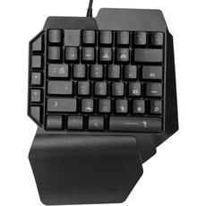 한 손 게이밍 키보드 RGB 백라이트 USB 유선 기계식 하프 프로페셔널 키패드 컴퓨터 게이밍용