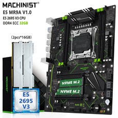 MACHINIST 마더보드 세트 LGA 20113 키트 Xeon E5 2695 V3 프로세서 2x16G 32GB DDR4 ECC RAM 메모리 Nvme M2 ATX MR9A PR