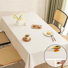 [문다] 분위기감 더순수 소프트 가죽 방수 방유 식탁보 티테이블 원탁 뜨거운 방지, 140*220