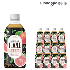 웅진 티즐 제로 자몽블랙티 500ml X 12개 액상차 병음료 페트병 얼그레이 블랙티 자몽티 사무실간식