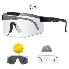 NEWBOLER 2022 Photochromic Cycling Glasses 자전거 브랜드 뉴 스포츠 선글라스 남자 여자 Mtb 자전거 안경 사이클링 안경, C8