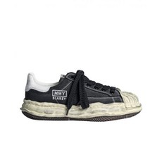 정품 메종 미하라 야스히로 블레이키 OG 솔 디스트레스 캔버스 로우탑 스니커즈 블랙 Maison Mihara Yasuhiro Blakey Sole Distressed Canvas