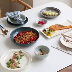 검트리 시드니 도자기 2인 18p 그릇세트, 2인11p세트, 다크베이지, 1개