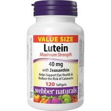 (캐나다직구) 웨버내추럴스 루테인 40mg 120정 제아잔틴 Webber Naturals Lutein 40 mg with Zeaxanthin