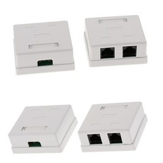 STK4x Cat5e DOUBLE 포트 표면 실장 아울렛 박스 RJ45 페이스 플레이트 백 박스 콤보, 1개