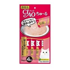 이나바 차오 츄루 고양이 파우치 간식 56g, 참치+연어, 12팩