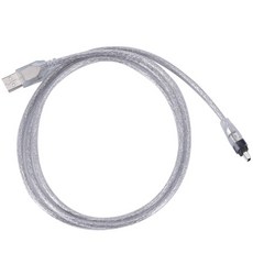 1.5M USB 대 IEEE 1394 4핀 Firewire DV 어댑터 케이블 변환기 PC 카메라용, [01]기본, 은, 1개