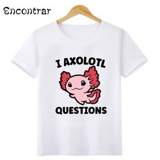 우파루파 티셔츠 반팔 Axolotl 프린트 여름티셔츠 재미있는 반팔 티셔츠 여름 캐주얼