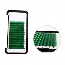 스칼라 녹색 가짜 거짓 눈썹 두께 0.07mm C 컬 길이 8-13mm는 (10mm) 속눈썹 확장 개별 화려한 속눈썹을 속눈썹 선택하는 방법 B