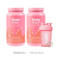 쉐이크베이비 단백질 다이어트 식사대용쉐이크 2입+보틀세트, 피치요거트맛750g+피치요거트맛750g+핑크보틀1개, 1세트, 750g
