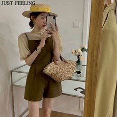 퍼프소매점프슈트