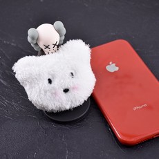 스마일꽃인형 아기공룡 걸이식 개성 ins무라카미다카시 판다 브로치 모직 피큐어 일본스타일 귀여운 옷핀 유행, T13-화이트 곰