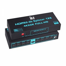 인네트워크 HDMI2.0 1:8 EDID 분배기/IN-N20HD108/전원 5V2A/4K UHD 60Hz 지원/다운스케일 지원/HDR 지원/HDCP 2.2/동시에 8개의 같은 화면, 1개