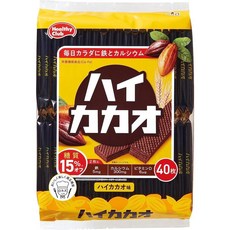 Hamada Perfect 일본직구 하이카카오플러스 Ca Fe 웨이퍼 카카오크림맛 40매, 1개