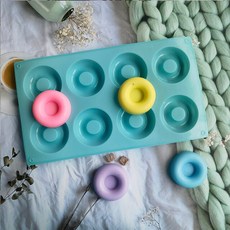 베이킹 팬 실리콘 도넛 몰드 과자 초콜릿 케이크 디저트 DIY 장식 도구 베이글 머핀 메이커, 03 012blue, 1개