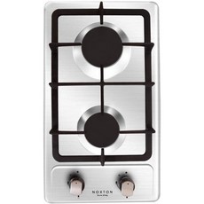 NOXTON 가스 쿡탑 Hob 가스레인지 110V~240V용 LPG Kit&amp;FFD 플러그가 장착된 스테인리스강 16207btu의 밀봉 버너 2개: 어, 단일옵션, 단일옵션