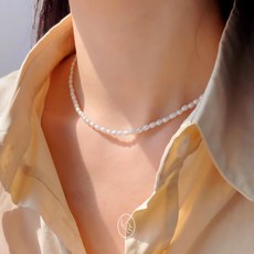 [당일/순은]고퀄 자체제작 천연 담수진주 목걸이 mini pearl necklace